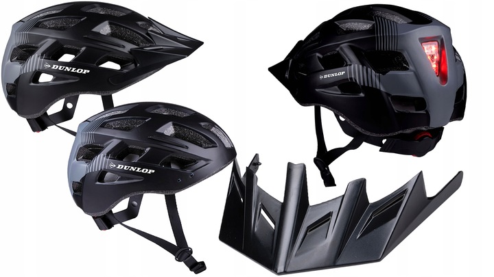 DUNLOP KASK na rower ostrzegawcze światło LED rozmiar M regulowany