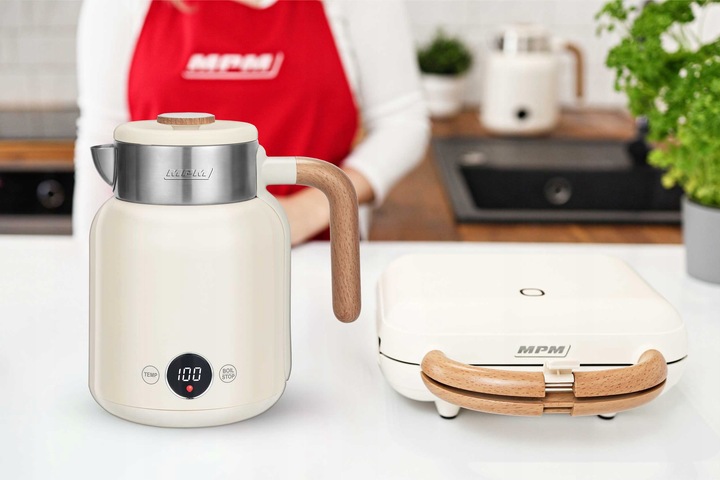 Czajnik elektryczny podwójne ścianki beżowy jasny 2200W MPM MCZ-128/B1