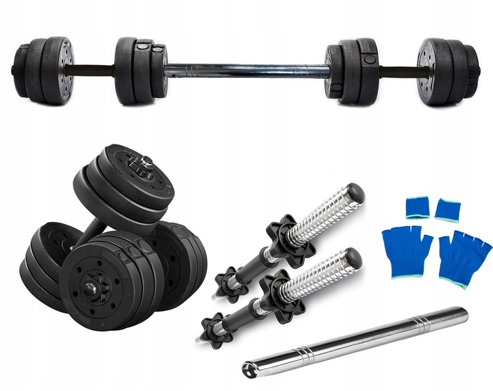 HANTLE DO ĆWICZEŃ REGULOWANE 40kg 2x20 REGULOWANE METALOWE GRYFY SZTANGA