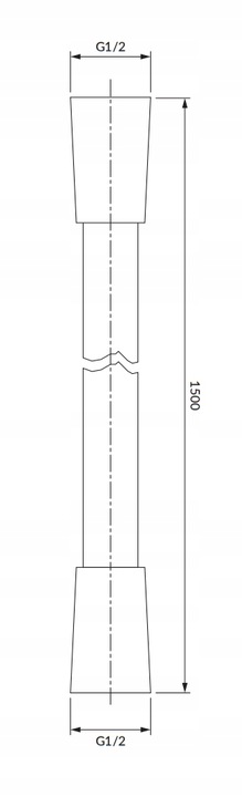 OMNIRES wąż prysznicowy 150cm 1,5m czarny w osłonie PCV | ORYGINALNY
