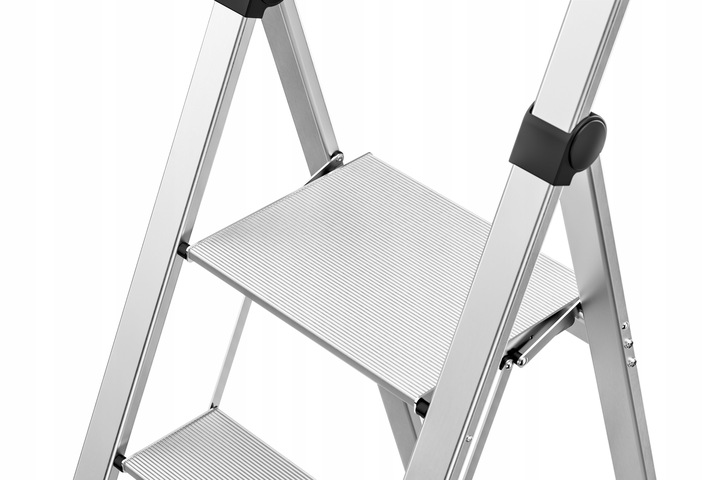 Schodki składane aluminiowe HAILO DK40 BasicLine, 3 stopnie, super wąskie