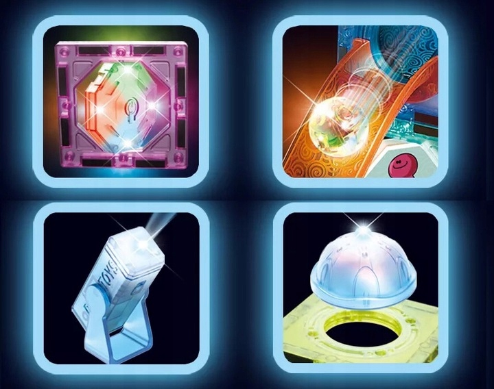 KLOCKI MAGNETYCZNE ŚWIECĄCY TOR KULKOWY PANELE DLA DZIECI ZESTAW KLOCKÓW