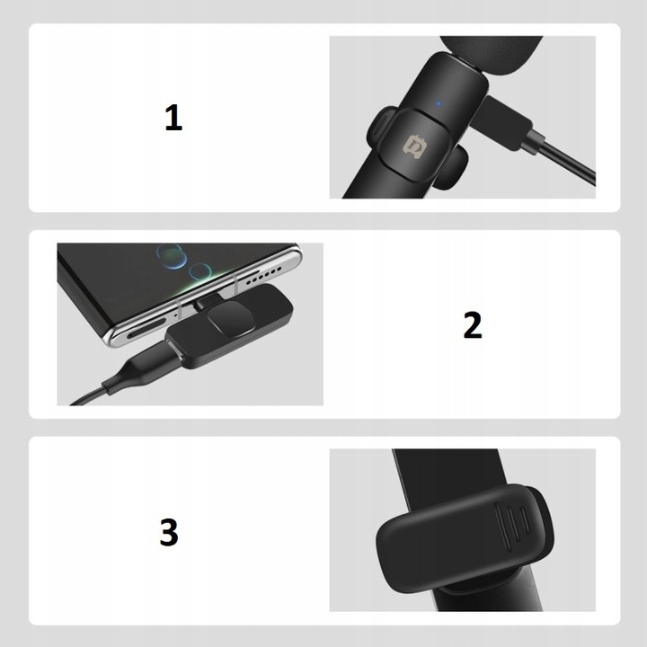 BEZPRZEWODOWY MIKROFON KRAWATOWY PULUZ USB-C
