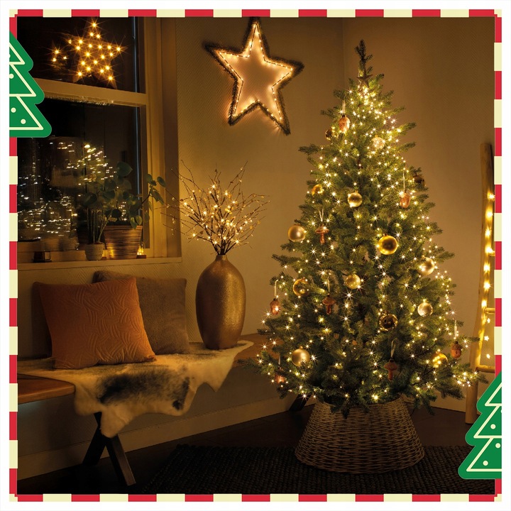 Lampki Choinkowe LED Ciepłe Białe Światełka Zewnętrzne 832 microLED 16x2,4m