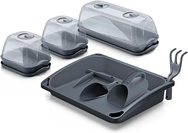 MINI SZKLARNIA ROZSADNIK DO WYSIEWU SADZONEK ZESTAW STARTOWY NARZĘDZIA