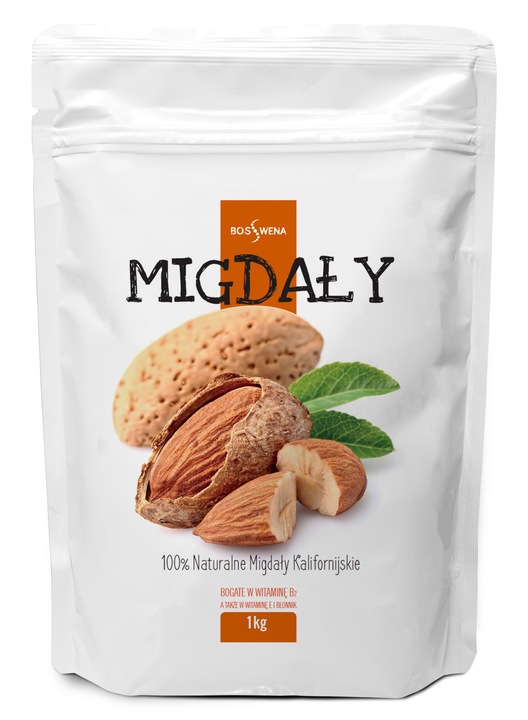 MIGDAŁY 1 KG migdały KALIFORNIJSKIE 1KG CAŁE BIOSWENA jakość PREMIUM