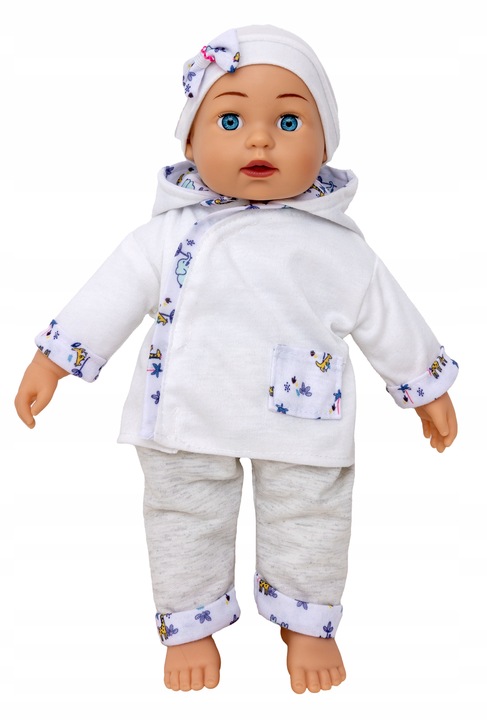 Wózek dla lalek 3w1 SPACEROWY GŁEBOKI + INTERAKTYWNA LALKA BOBAS zestaw XXL