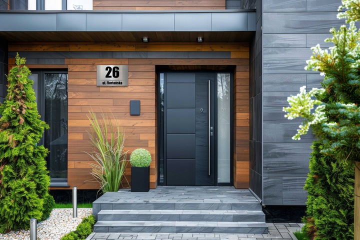 Tabliczka adresowa z numerem domu Tablica NIERDZEWNA Numer na dom 32x21 UV