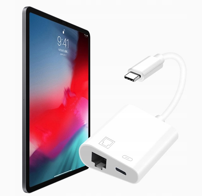 ADAPTER USB-C LAN ETHERNET PRZEJŚCIÓWKA RJ45 PD MacBook Charge ZASILANIE