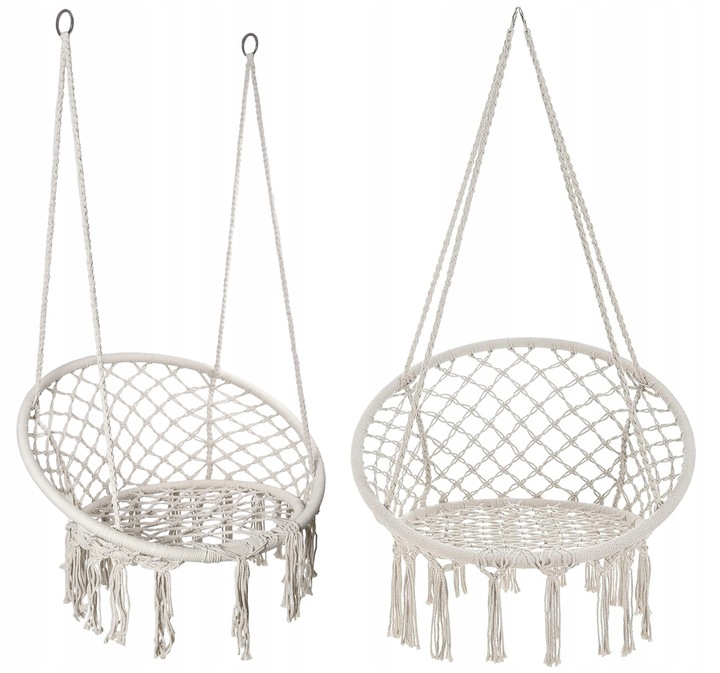 FOTEL WISZĄCY OGRODOWY KRZESŁO HUŚTAWKA DO OGRODU DOMU BUJAK Z PODUSZKAMI