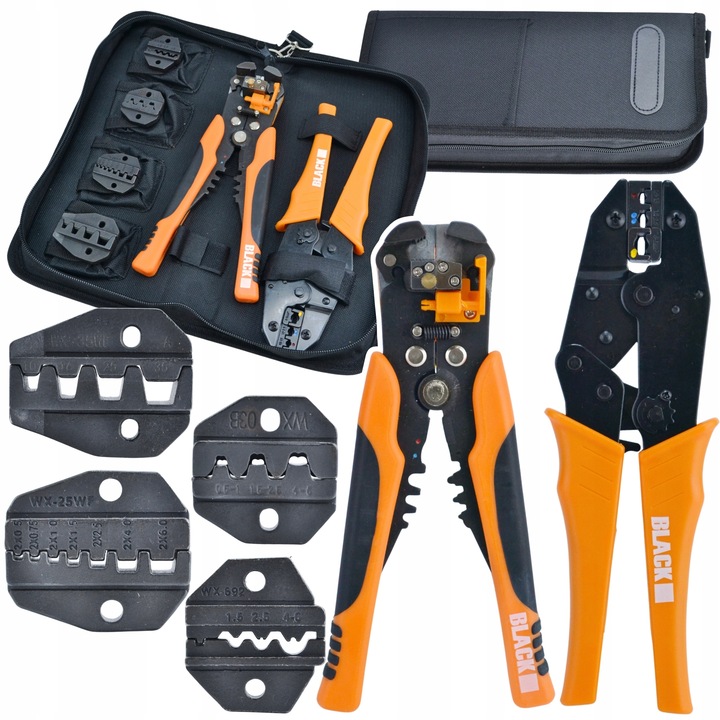 ZESTAW ZACISKARKA DO KONEKTORÓW 5 MATRYC 10-35MM + ŚCIĄGACZ IZOLACJI 0,2-6