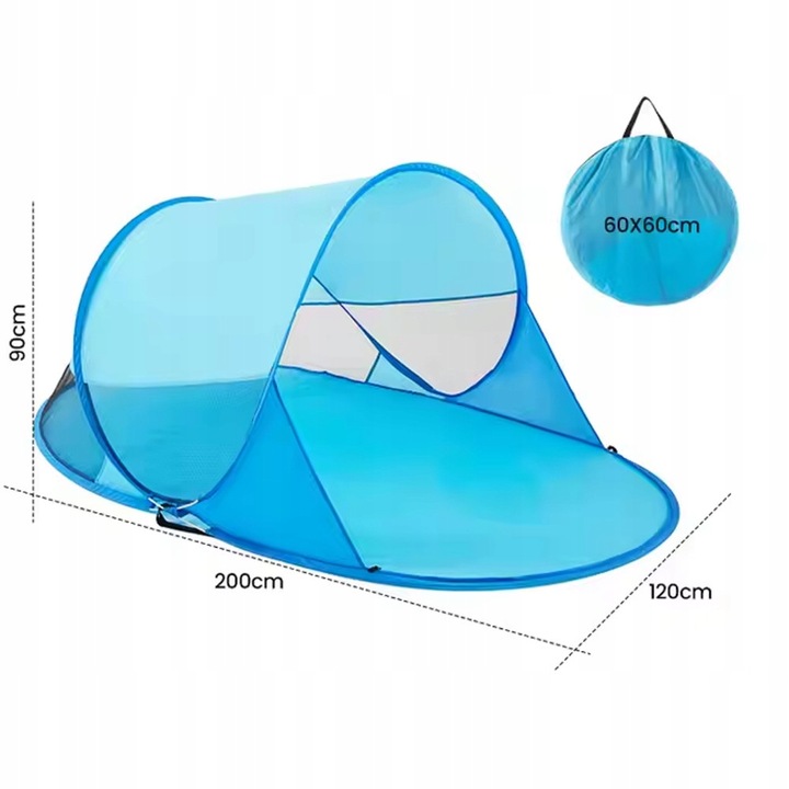 AUTOMATYCZNY NAMIOT PLAŻOWY NA PLAŻĘ SAMOROZKŁADAJĄCY POPUP 200x120x90 cm