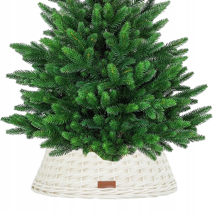 OSŁONA NA STOJAK POD CHOINKĘ 70 CM WIKLINOWA OSŁONKA BIEL-ECRU