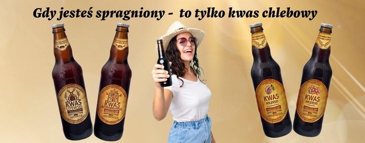 8x500ml Kwas Chlebowy Litewski Naturalny Napój Gazowany na Grilla / Naturo