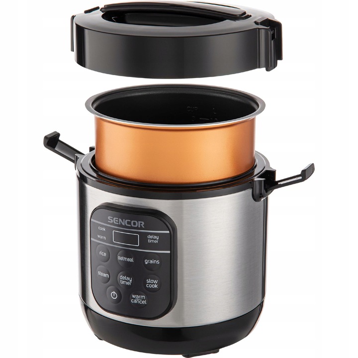 Garnek do gotowania ryżu warzyw RYŻOWAR 0,6L 360W srebrny Sencor SRM 0650SS