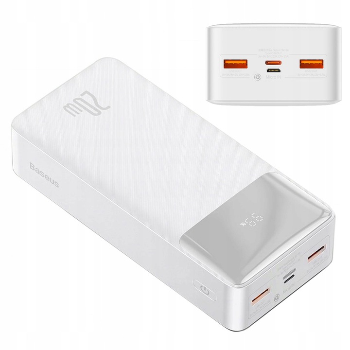 BASEUS POWERBANK DUŻY POJEMNY 30000mAh 20W SZYBKI POWER BANK 2X USB USB-C