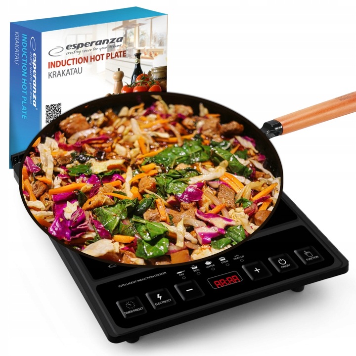 PŁYTA INDUKCYJNA KUCHENKA ELEKTRYCZNA 2000W TIMER 80°C~270°C 5 PROGRAMÓW