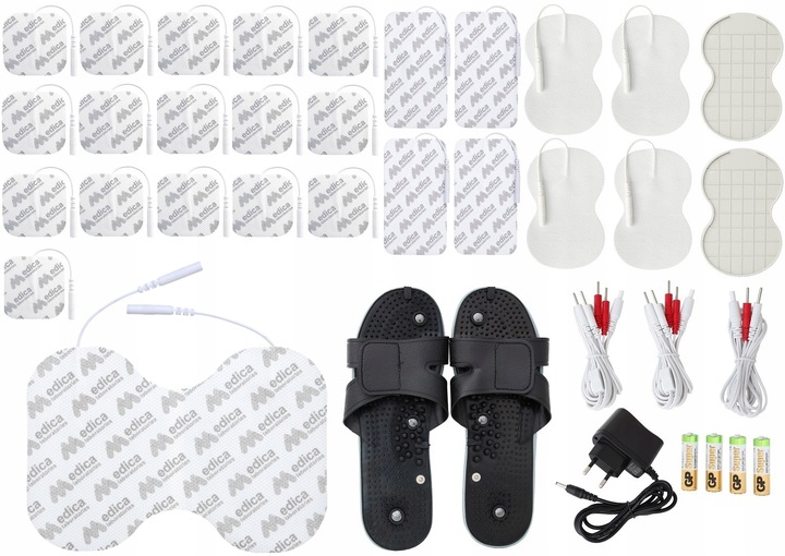 ELEKTROSTYMULATOR TENS EMS ELEKTRODY 3 RODZAJE+BAT