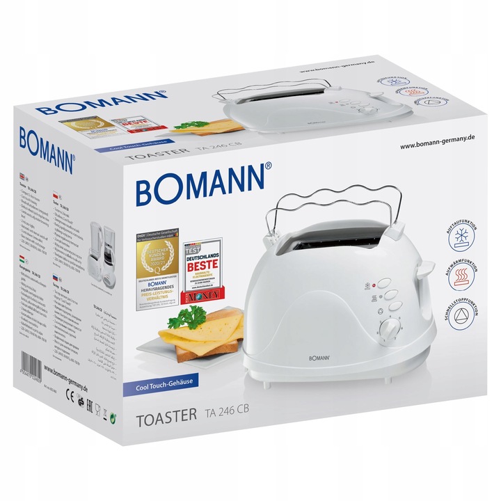 TOSTER NA 2 KROMKI BOMANN TA 879 W CB BIAŁY