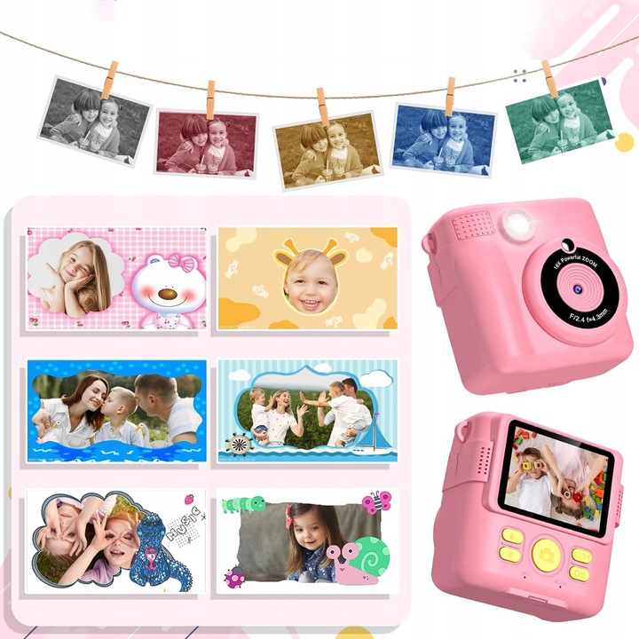 APARAT POLAROID NATYCHMIASTOWY DLA DZIECI FILMÓW ZDJĘĆ DRUK TERMICZNY 32GB