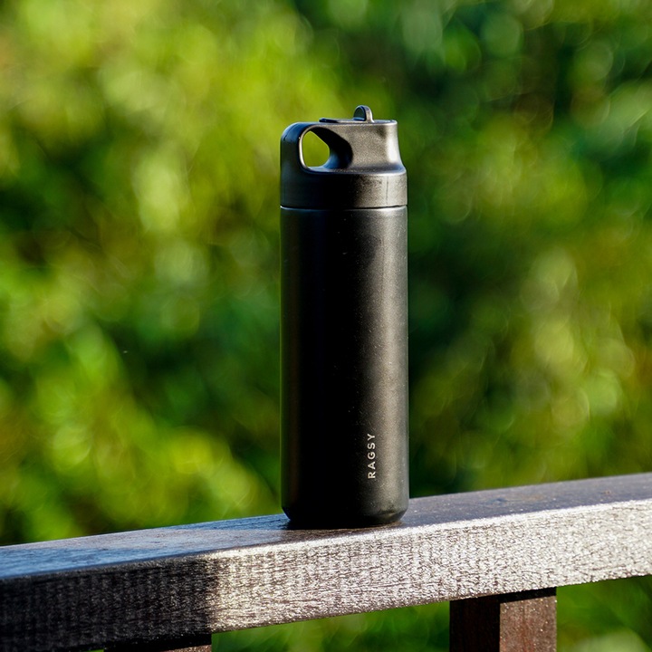 Kubek Termiczny ze słomką i ustnikiem ADV 500 ml BPA FREE - Black / Czarny