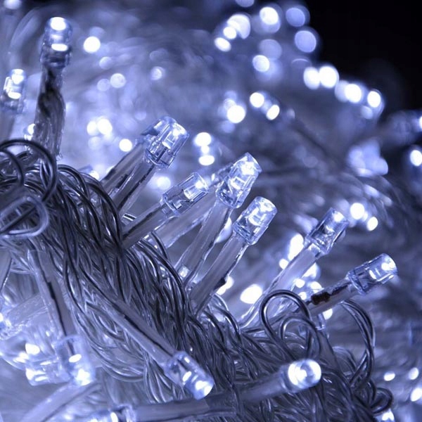 LAMPKI CHOINKOWE ZEWNĘTRZNE / WEWNĘTRZNE 375LED 50M ZIMNY BIAŁY WYTRZYMAŁE