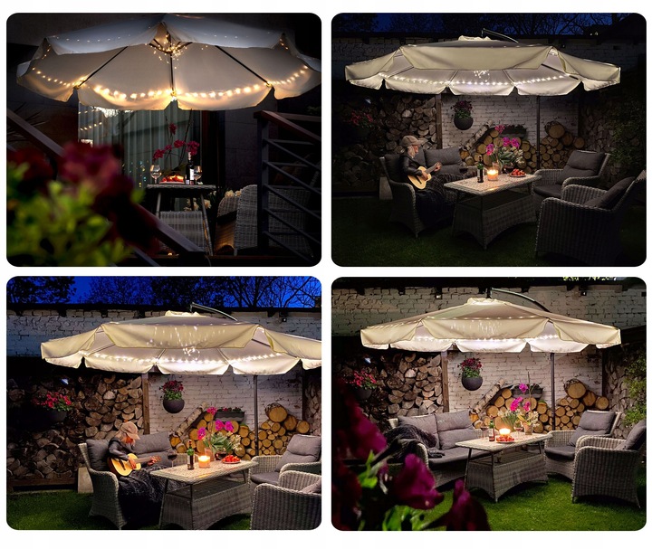 Parasol Ogrodowy Duży Składany 8 segmentów Ø 350cm