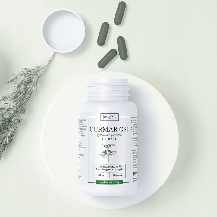 Gurmar GS4 75% kwasów gymnemowych ODCHUDZANIE, CUKIER, APETYT 90 kapsułki