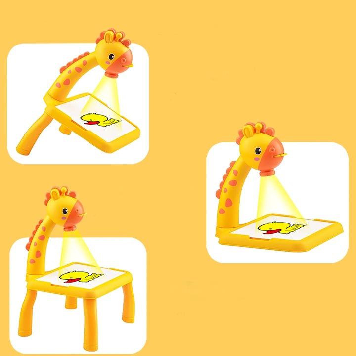 TABLICA Z PROJEKTOREM DO RYSOWANIA STOLIK Z ŻYRAFĄ PROJEKTOR RZUTNIK SLAJDY