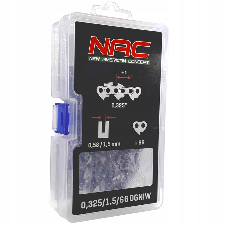 ORYGINALNY ŁAŃCUCH NAC .325" 1,5 16" 40cm TT-CS4500 NO-CS38 CS5200 CST45-40