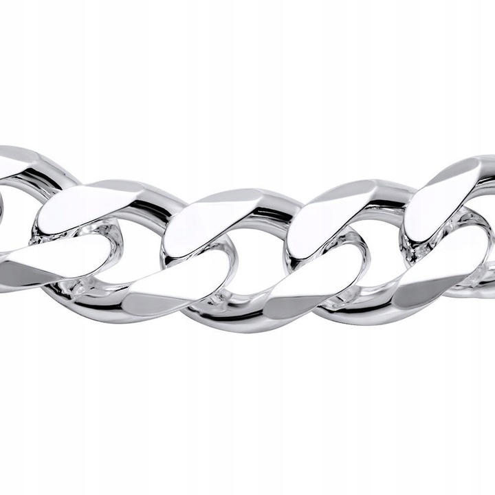 SZEROKI Łańcuszek Srebrny Męski 10mm SREBRO pr.925 ŁAŃCUCH DIAMENTOWANY