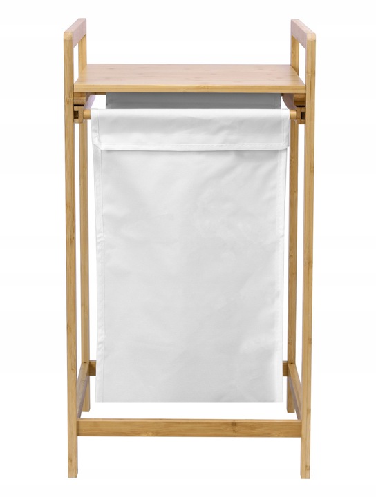 BAMBUSOWY KOSZ NA PRANIE BIELIZNĘ CIUCHY POJEMNIK Z PÓŁKĄ WYSUWANY 40L