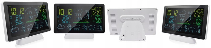 STACJA POGODY WiFi 3 CZUJNIKI UV hPa TEMP WILGOTNOŚĆ FAZY KSIĘŻYCA BUDZIK