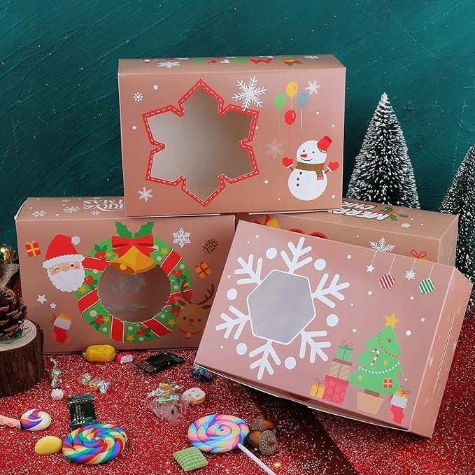 Pudełko świąteczne 22×14,5×7 cm z okienkiem 12szt.