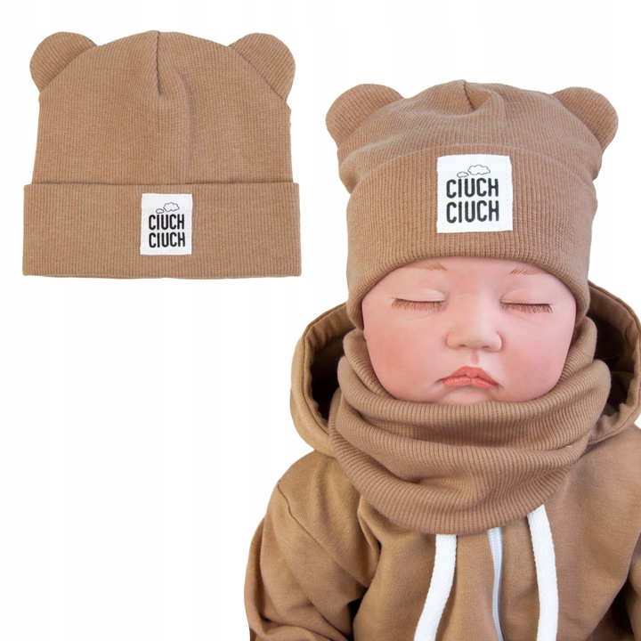 CZAPKA NIEMOWLĘCA Z USZAMI podwójna JESIEŃ 36-38