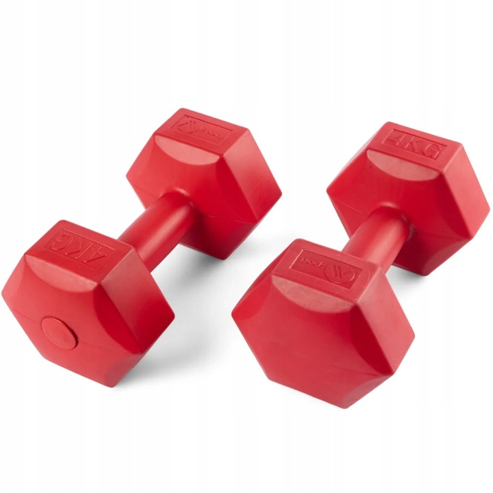 HANTLE BITUMICZNE 2x4KG HANTELKI HEXAGONALNE CIĘŻARKI DO ĆWICZEŃ FITNESS