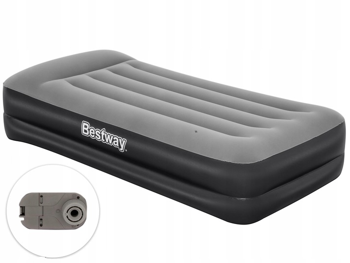 Materac Dmuchany Turystyczny Jednoosobowy 191x97cm Bestway Wbudowana Pompka