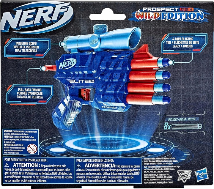 PISTOLET NERF ELITE 2.0 PROSPECT QS-4 WILD EDITION +CELE +OPASKA +STRZAŁKI