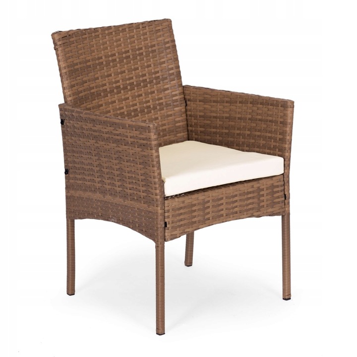 ZESTAW MEBLI OGRODOWYCH Z TECHNORATTANU ŁAWKA STÓŁ KRZESŁA BRĄZ MultiGarden