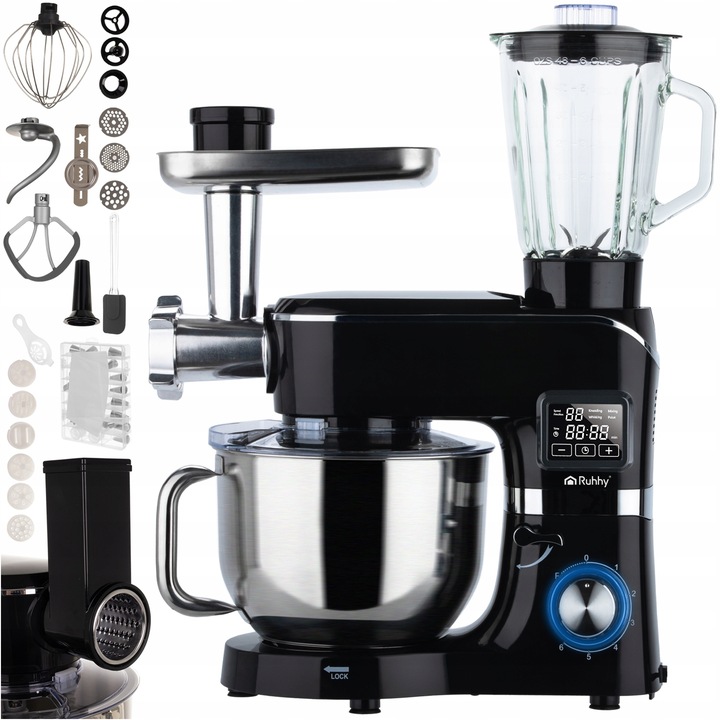 Robot Planetarny Kuchenny z Podgrzewaną Misą 6,2l Wielofunkcyjny Blender