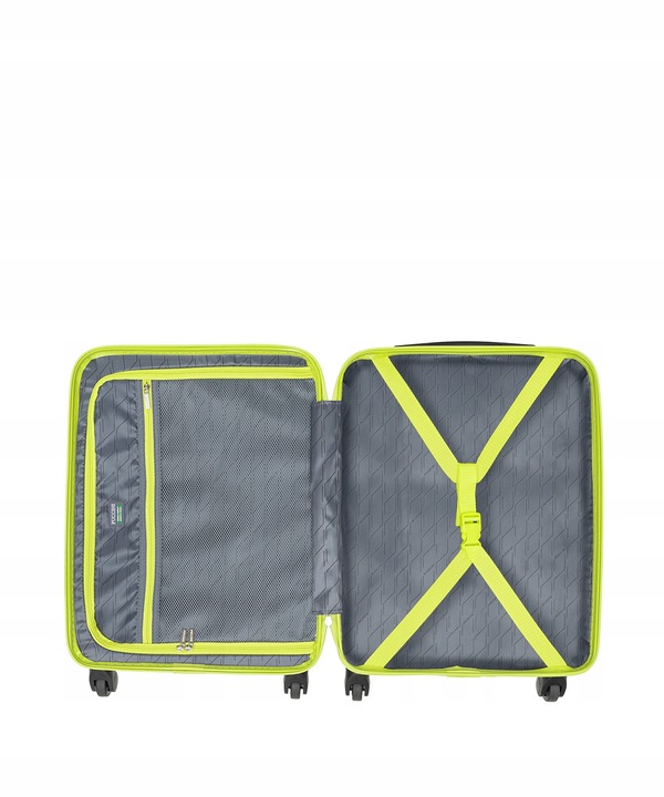 PUCCINI Walizka Kabinowa Podróżna Na Kółkach Do Samolotu Zielona ABS021C-5B