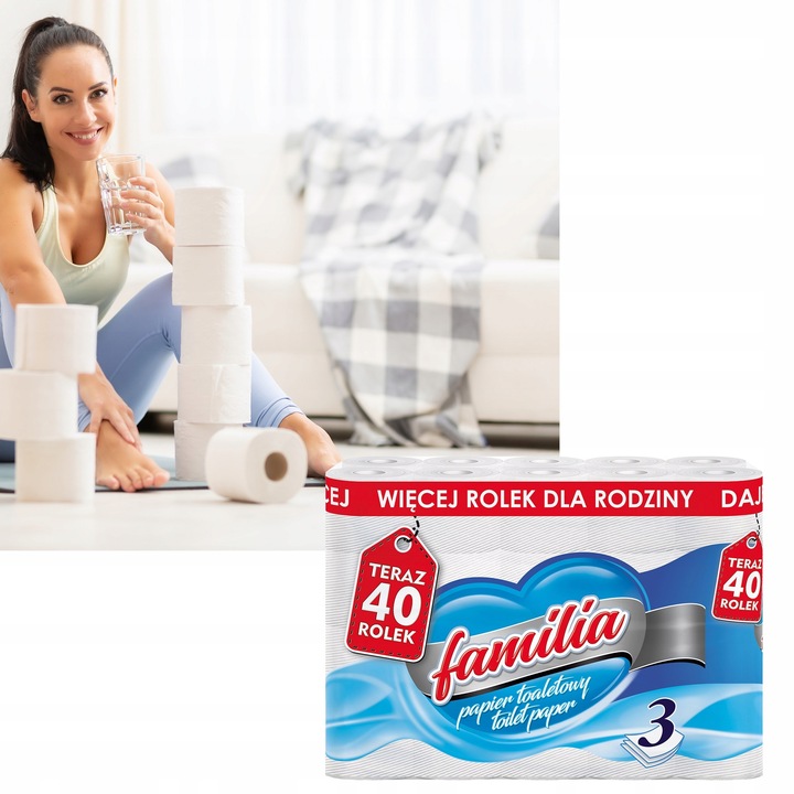 Papier toaletowy Familia 3 warstwy Celuloza 40 ROL