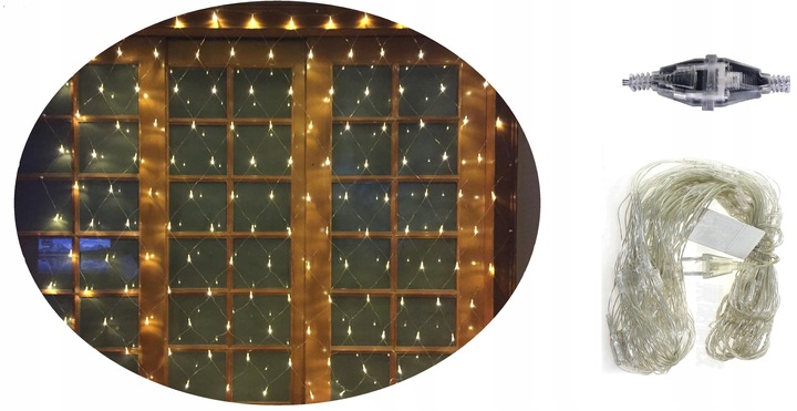 kurtyna świetlna led siatka 2x2 ciepła z pilotem