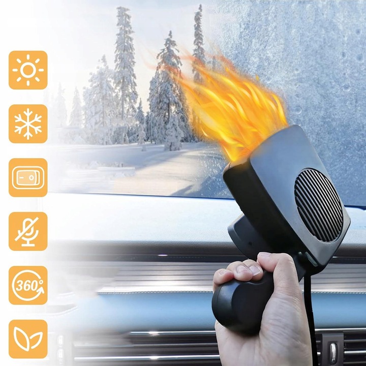ODMRAŻACZ SZYBY 12V, 150W WENTYLATOR SAMOCHODOWY, PODGRZEWACZ SAMOCHODOWY