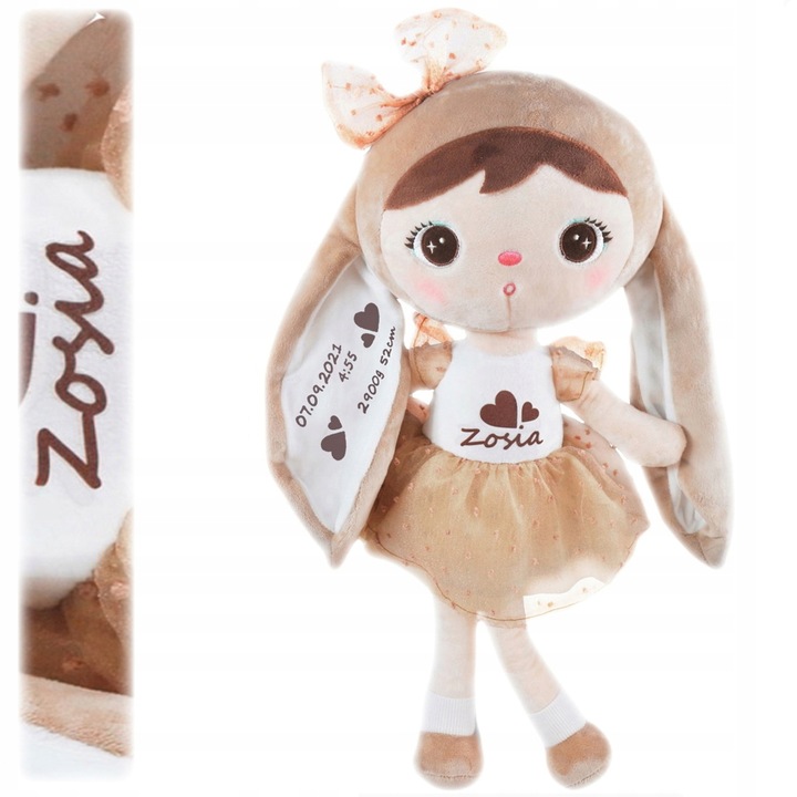 Lalka Metoo z metryczką - PREZENT NA ROCZEK DLA DZIEWCZYNKI maskotka królik