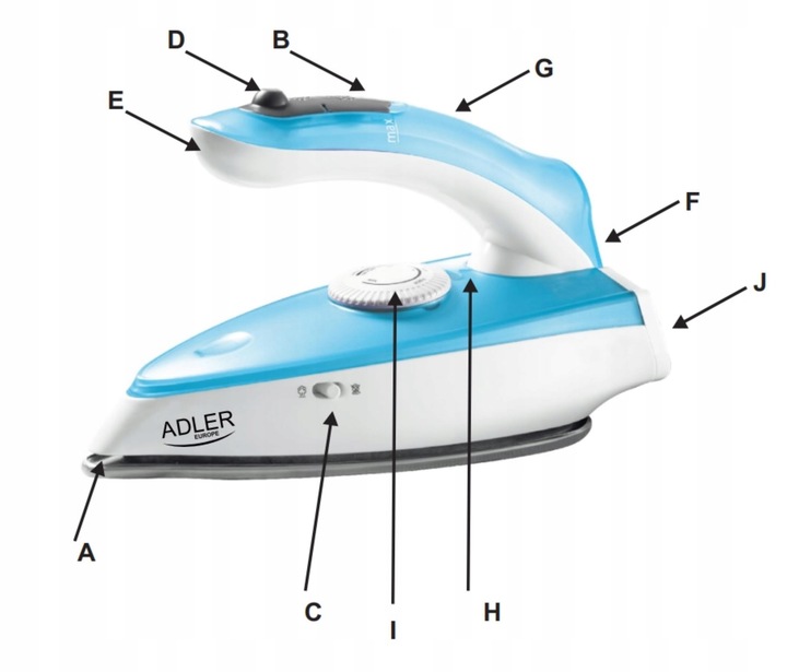 MAŁE ŻELAZKO TURYSTYCZNE Z FUNKCJĄ PARY 1700W SKŁADANE CERAMICZNE PODRÓŻNE
