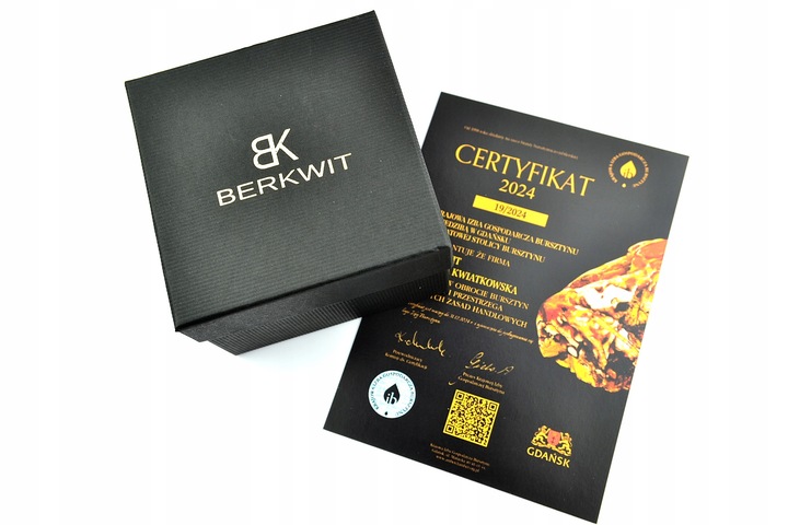 BRANSOLETA MĘSKA BURSZTYN SKÓRA STAL