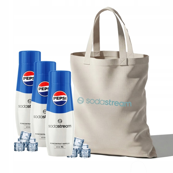 Zestaw Syrop koncentrat do wody SodaStream Pepsi 3x440 ml + Torba GRATIS