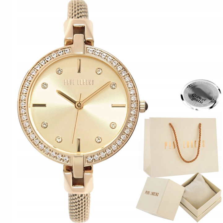 Zegarek damski Paul Lorens AMBERA delikatny KOBIECY cyrkonie BOX + GRAWER