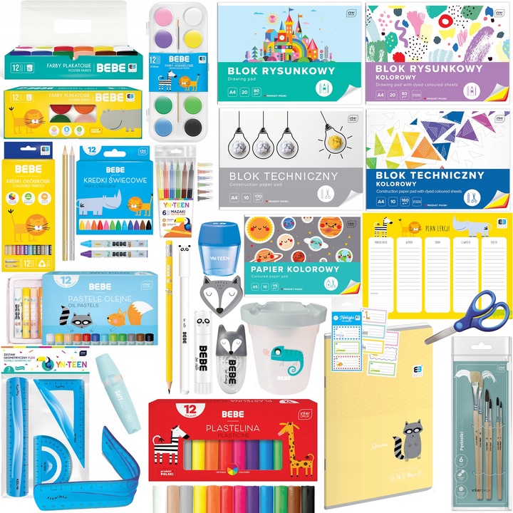 BEBE INTERDRUK DUŻA WYPRAWKA ZESTAW DO SZKOŁY XXL 1-3 + GRATIS 26 ELEMENTÓW